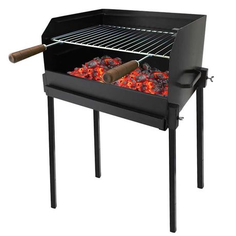 Barbecue - Assador ferro preto com pernas e grelha