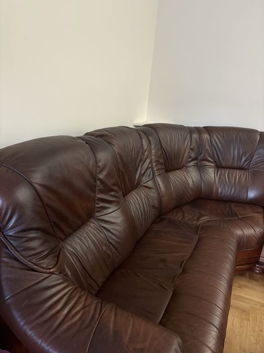 Skorzana kanapa + ława