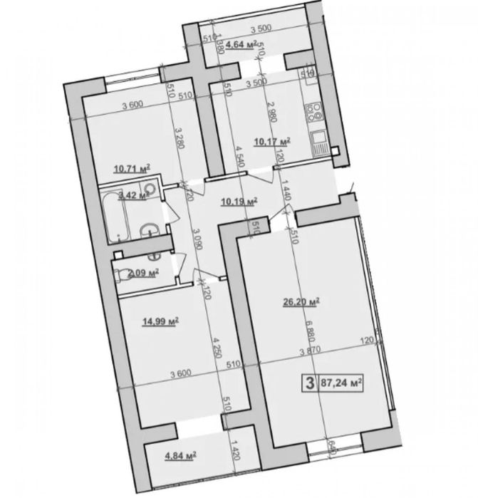 Продаж. ТРИкімнатна квартира від Забудовника
