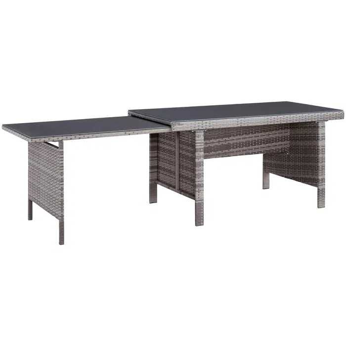 Meble ogrodowe PARLA stół 150-240 cm + 8 foteli
