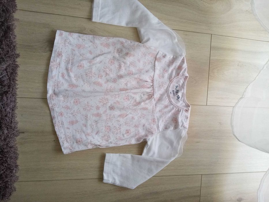 5.10.15 koszulka tunika biała koronka r 80