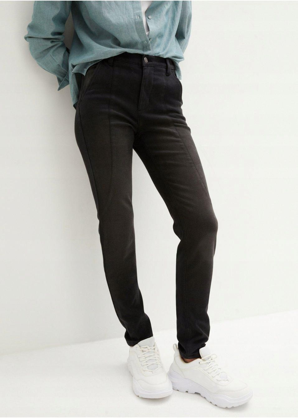 B.P.C jeansy termiczne czarne ocieplane skinny r.44