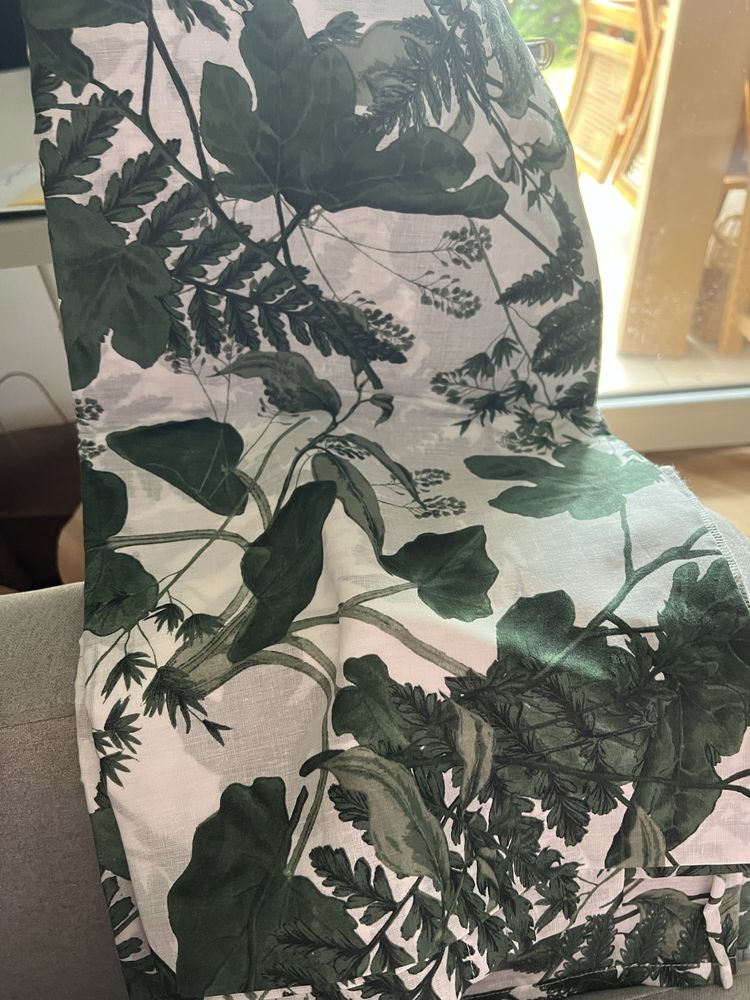 Zasłony 2 sztuki H&M paprocie 120x250 bawełna nowe