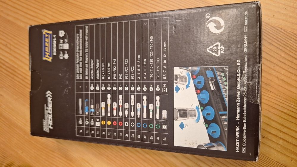 Zestaw bitów Hazet, nowy 39 części