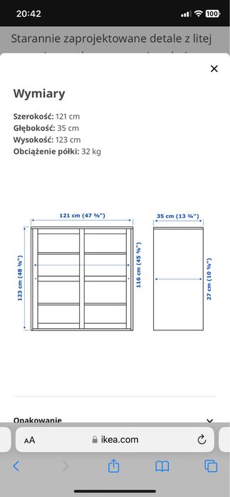witryna szafka szafa ikea havsta z litego drewna sosny