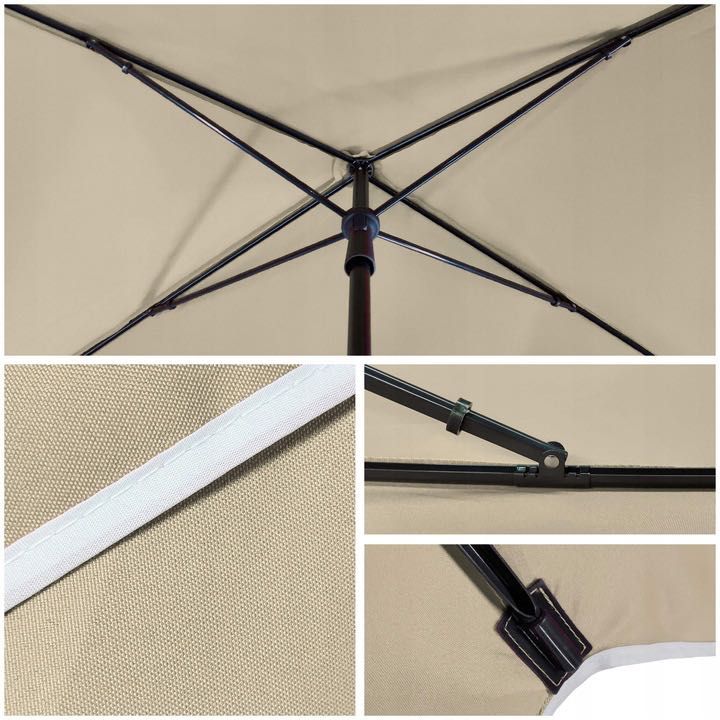 parasol ogrodowy uchylny 200 × 125 cm UV 50+ beżowy