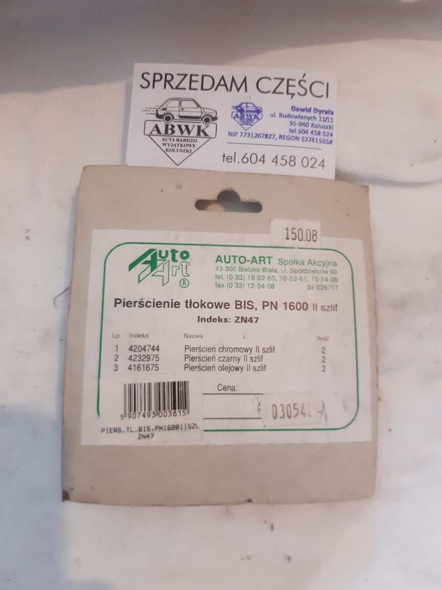 Pierscienie tlokowe fi 80,4 Fiat 126p BIS,  polonez 1600