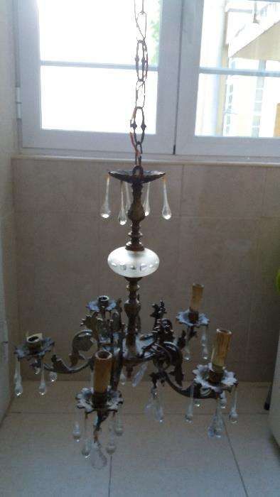 Lustre em bronze anos 40 em optimo estado