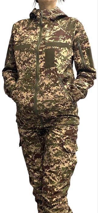 Жіноча військова осіння  тактична куртка Хижак НГУ на флісі