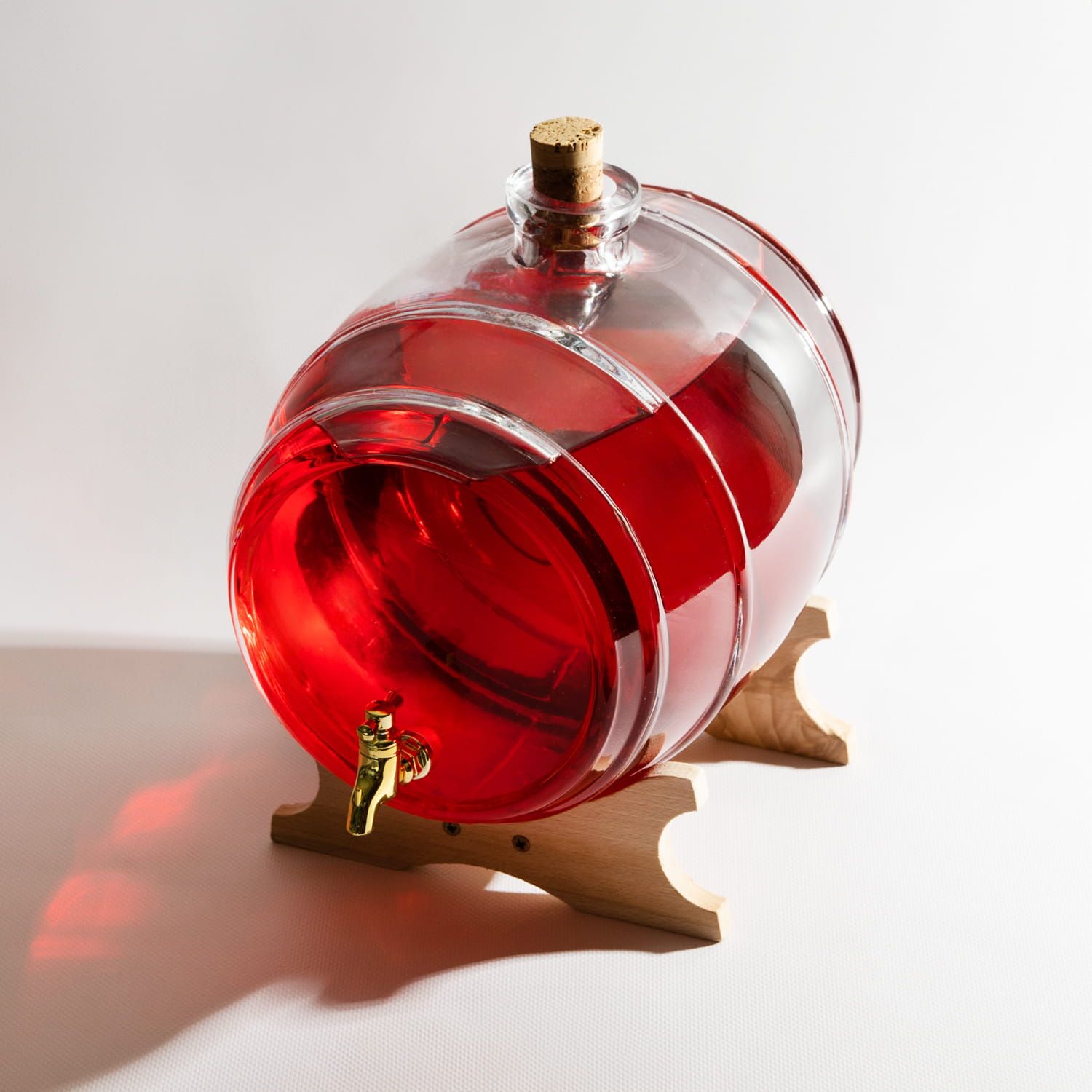 BECZKA szklana beczułka 5 L + stojak na bimber, whisky, alkohol napoje