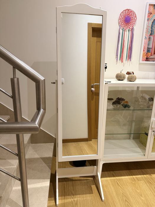 Espelho Joalheiro Armário de Chão Bijuteria Maquilhagem