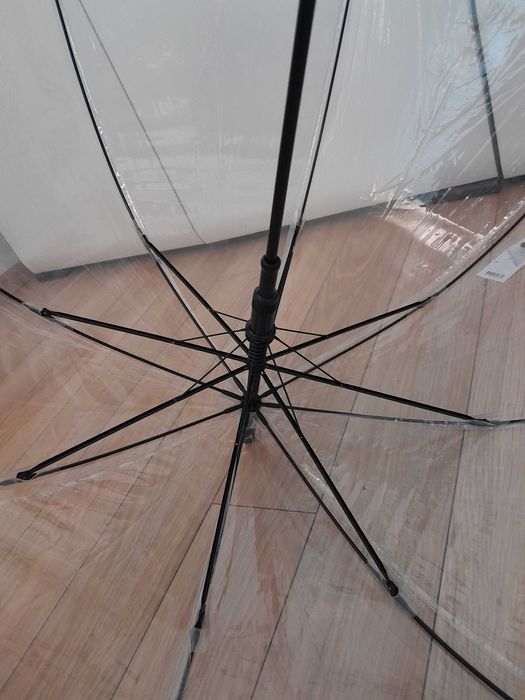 Nowy parasol średni, transparentny XL, Półautomat. _ Windproof
