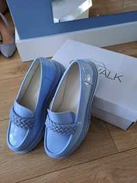 Catwalk nowe loafersy mokasyny niebieskie błękitne 39