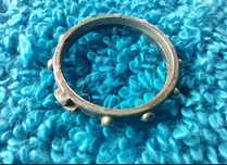 różaniec - obrączka 17 mm - metal wąska 3 mm szer.