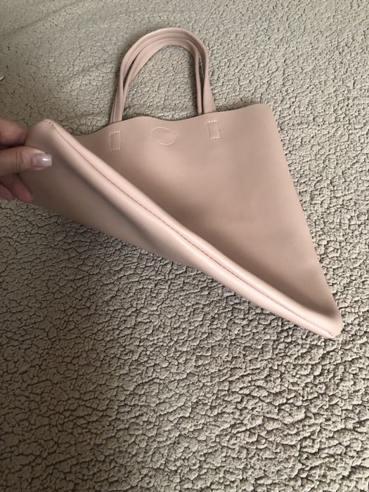 Сумка-шопер пудрова MINISO + подарунок гаманець з кошеня