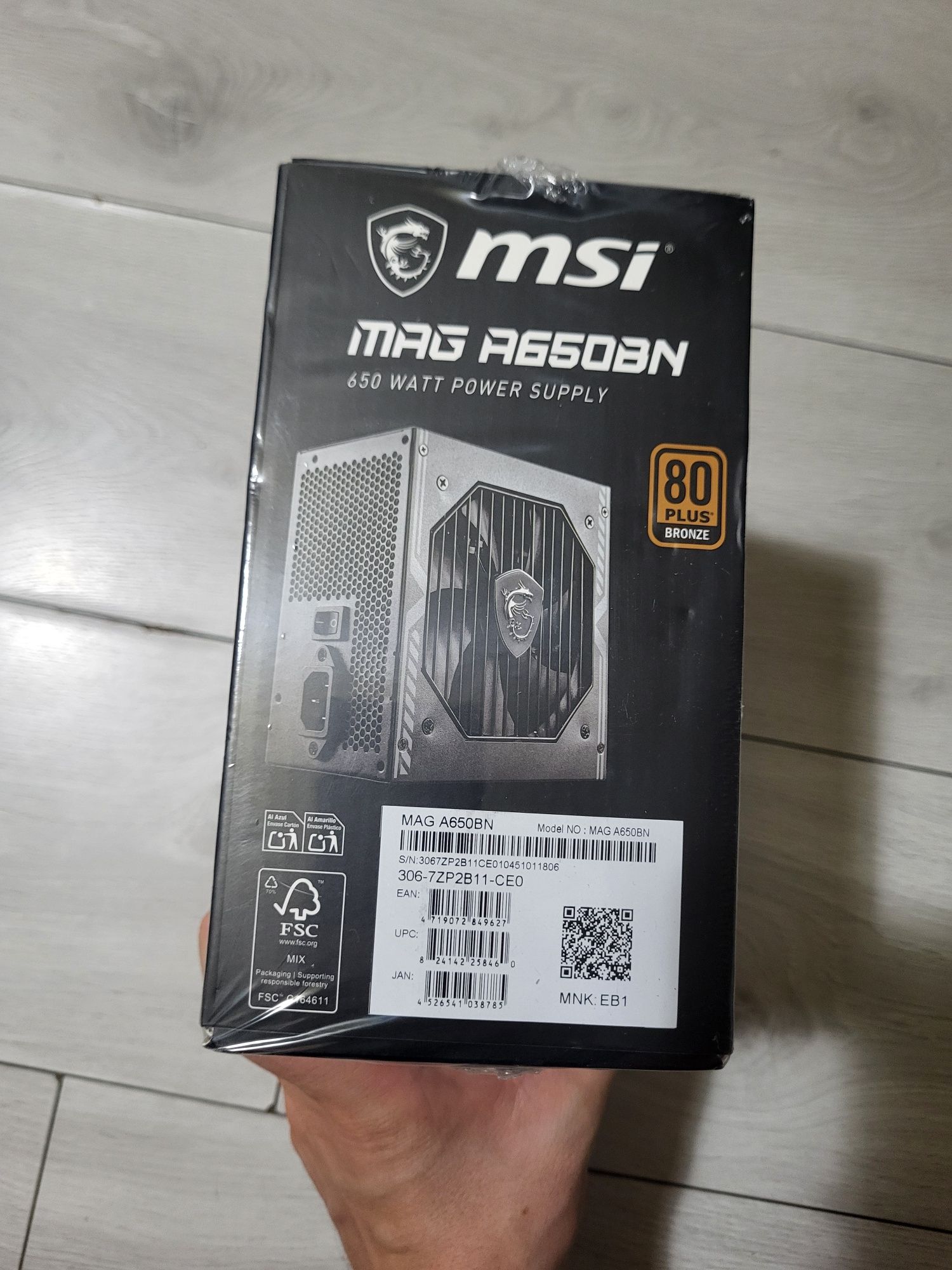 Nowy zasilacz MSI MAG A650BN 650W 80+