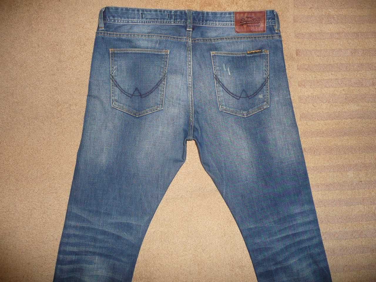 Spodnie dżinsy SUPERDRY W34/L32=46,5/107cm jeansy