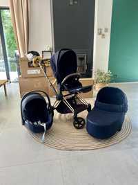 Wózek marki Cybex Priam serii Platinum w kolorze Midnight Blue Plus