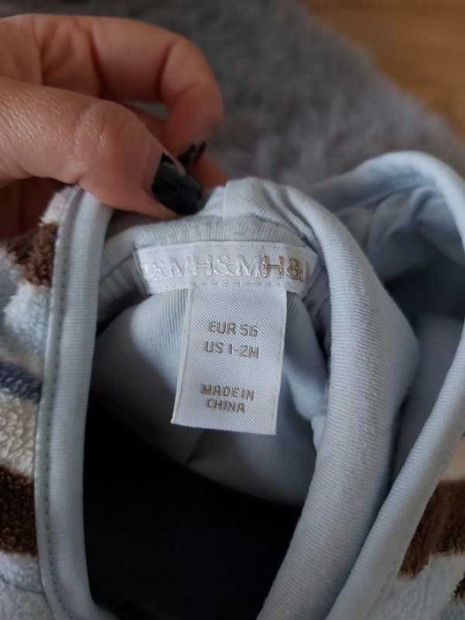 H&M miękka polarowa bluza dla niemowlaka 56 (1-2M)