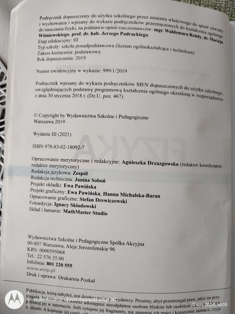 Fizyka 1 WSiP dla liceum i technikum