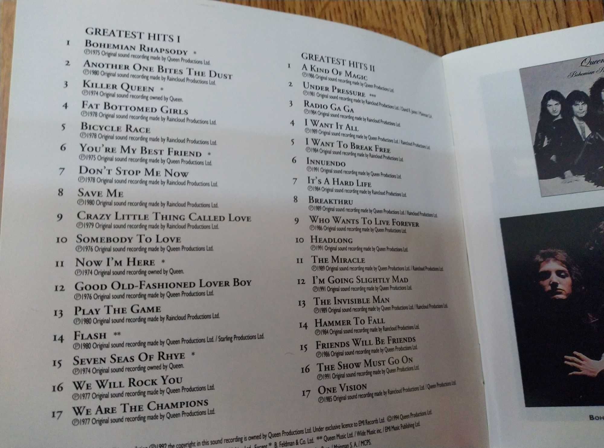 Queen płyty CD największe hity część 1 i 2 + książeczka