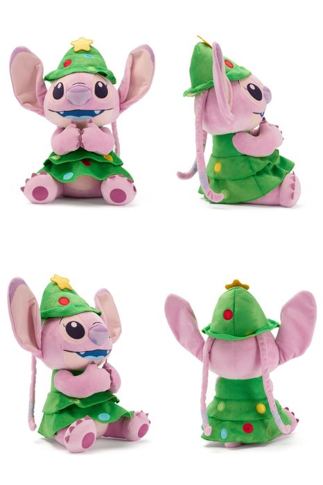 Peluche Disney Stitch e Angel vestidos de Natal
