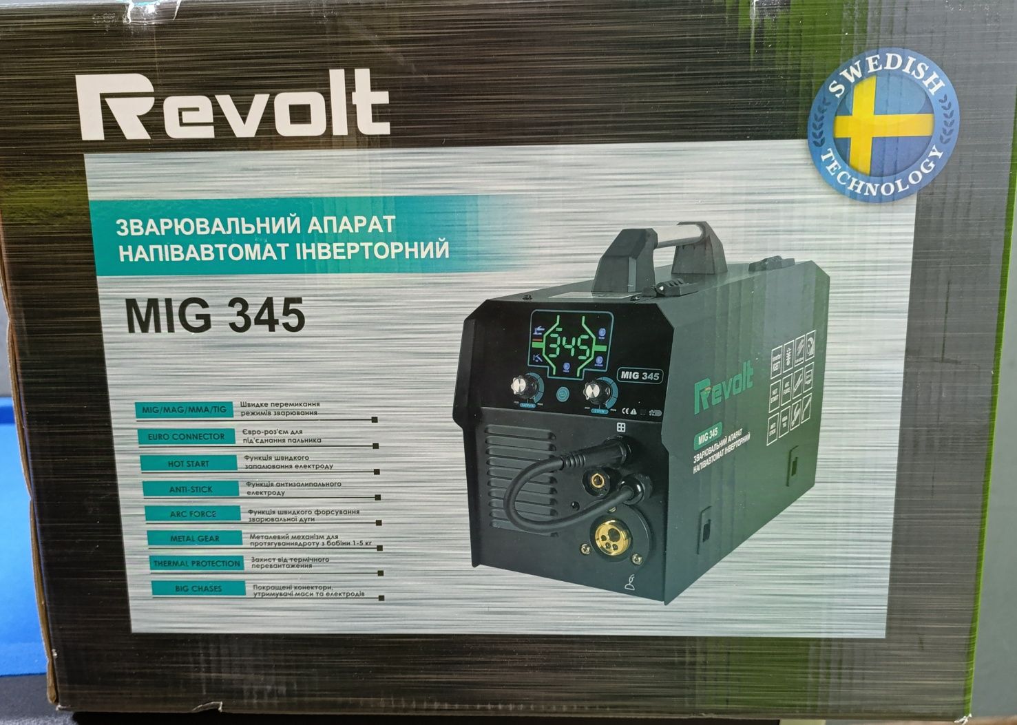 Зварювальний інверторний напівавтомат MIG 345 LCD