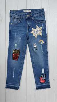 Designerskie spodnie denim jeans Zara rozm. 110