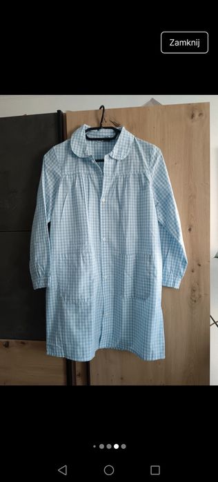 Koszula gładka kratka klasyczna bawełna luźna zwiewna vintage 2YK