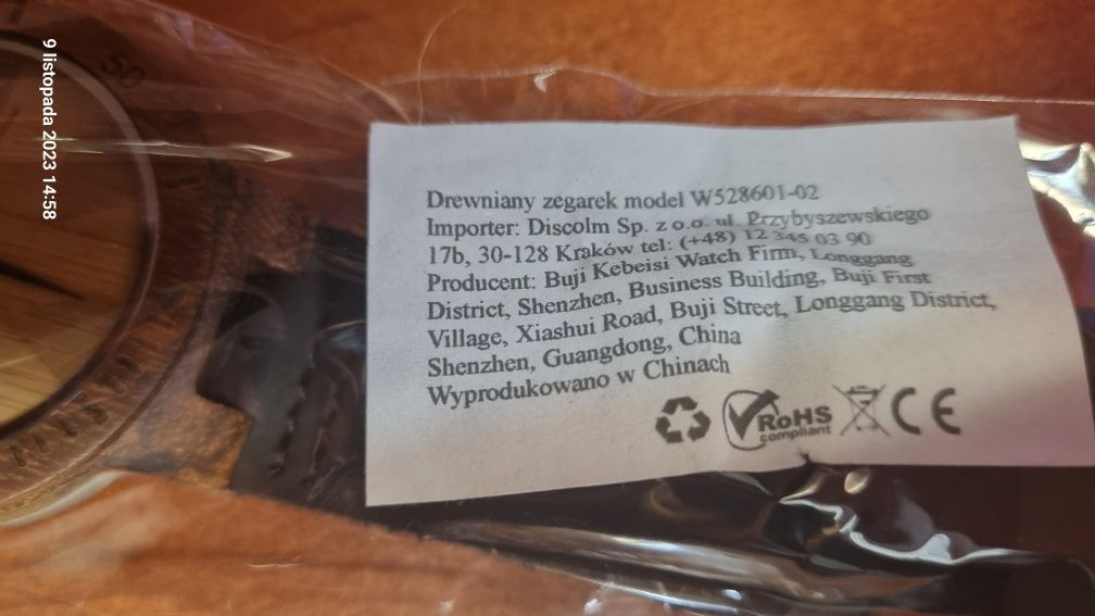 Drewniany zegarek męski
