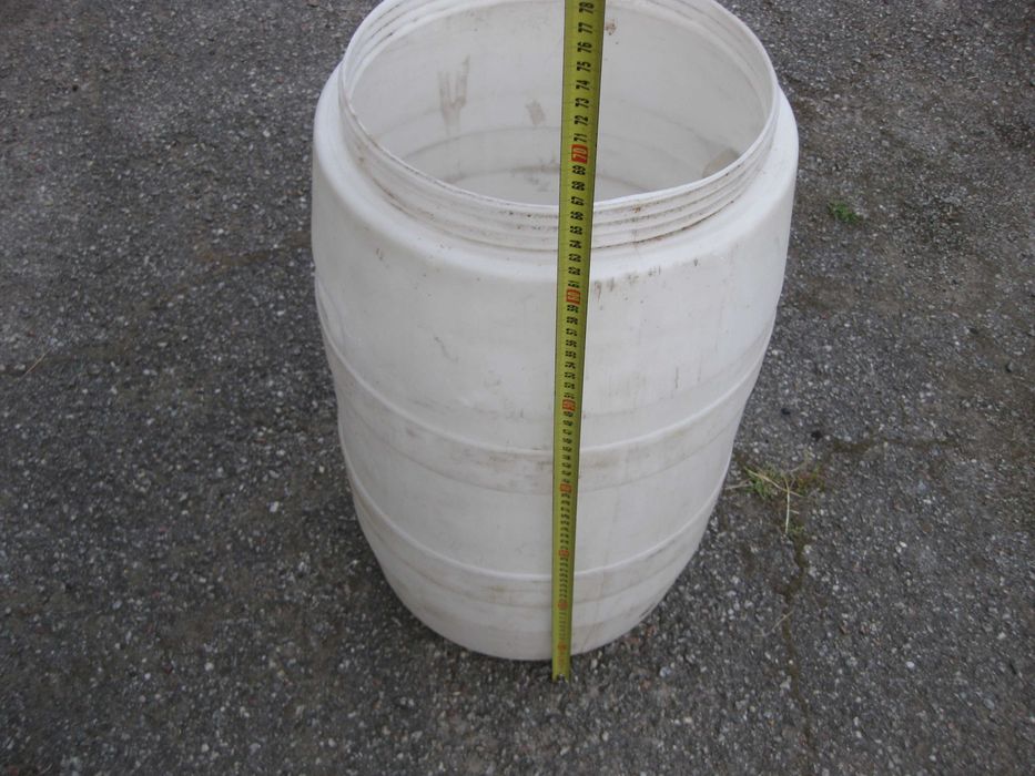 Бочка харчова, товстостінна, біла, б/в 50 л.