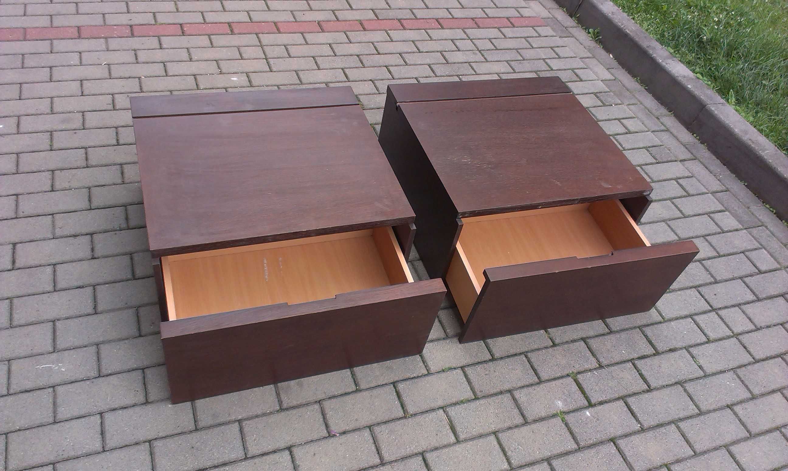 STOLIK Kawowy 65 x 65 - Ława podłogowa z szufladą -DREWNO Wenge +DOWÓZ