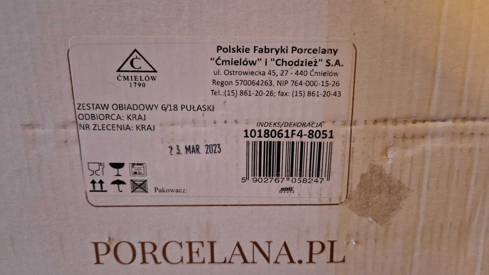 Zestaw obiadowy - Ćmielów Pułaski Grecka Droga