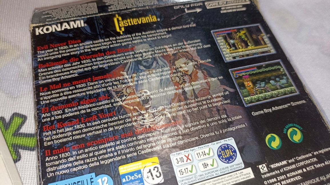 Castlevania Nintendo Game Boy Advance org + pudełko /  sprawna
