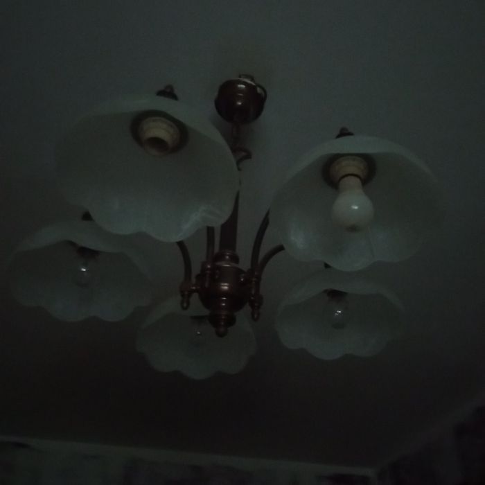 Żyrandol mosiężny PRL antyk vintage kolekcja wystrój