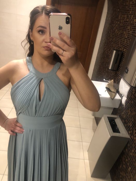 Długa, plisowana sukienka ASOS