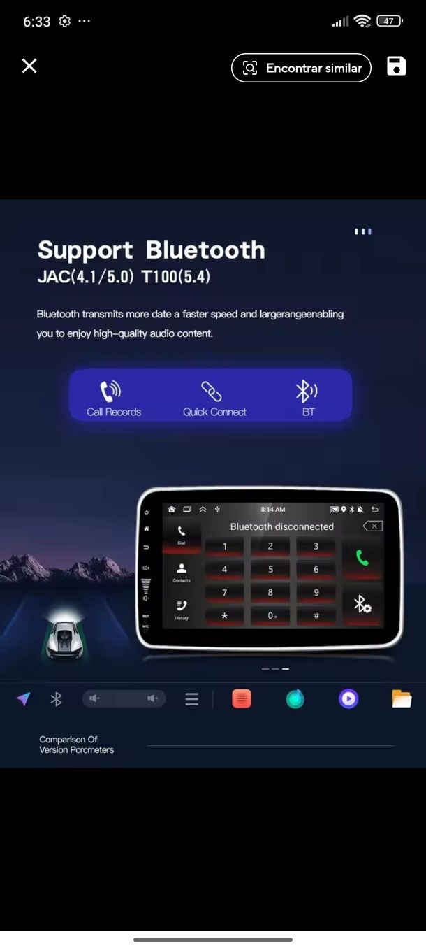 Rádio TOP 1DIN com Android e GPS