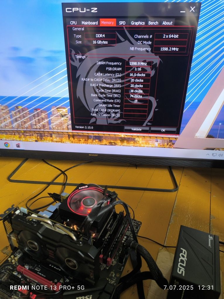 MSI B450 Gaming + Ryzen 5 3600 + 16GB DDR4 3200 + SSD 1TB + Win10/11