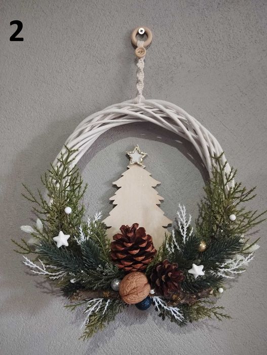 Wianek ozdobny świąteczny - Rękodzieło