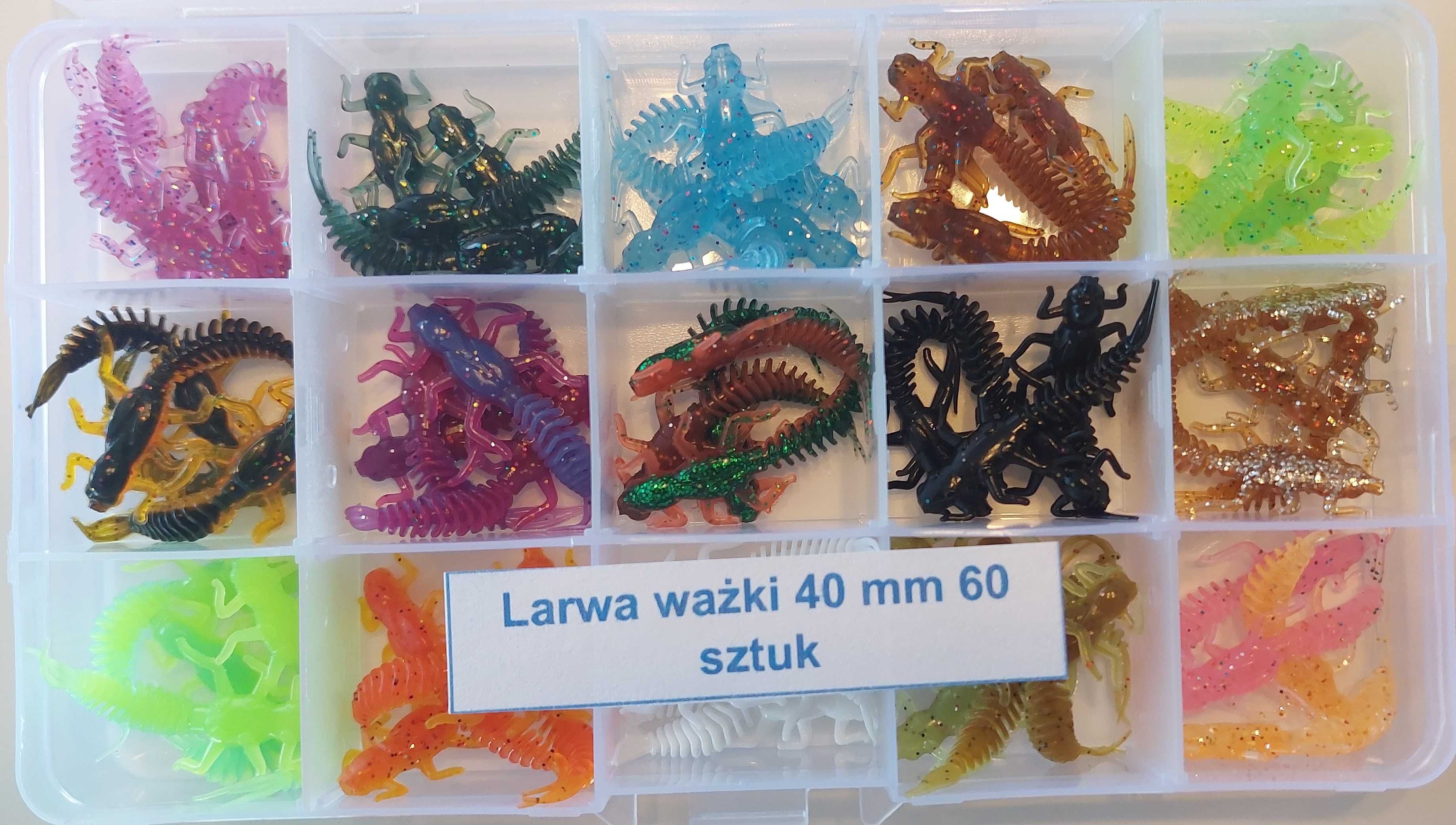 Larwa ważki 40 mm 4 cm 0.55 g - 60 sztuk imitacji larw na okonie