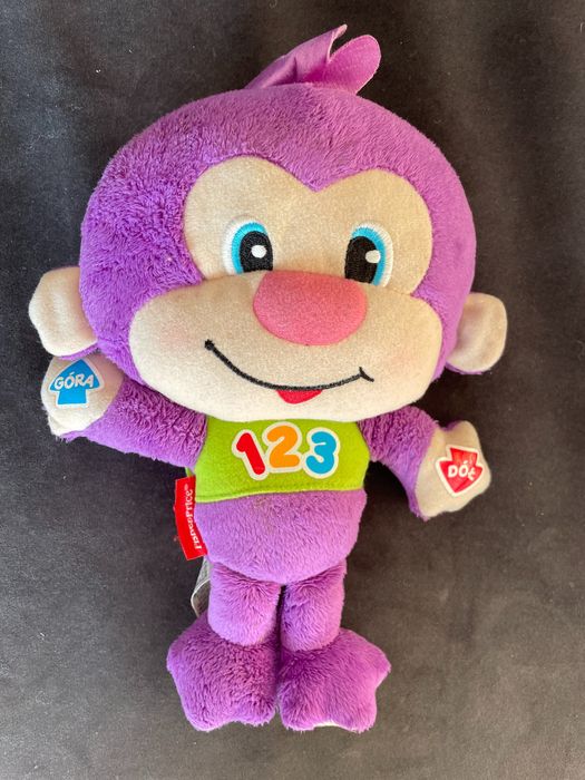 Fisher Price Moulin Roty Ooops małpka interaktywna miś kot