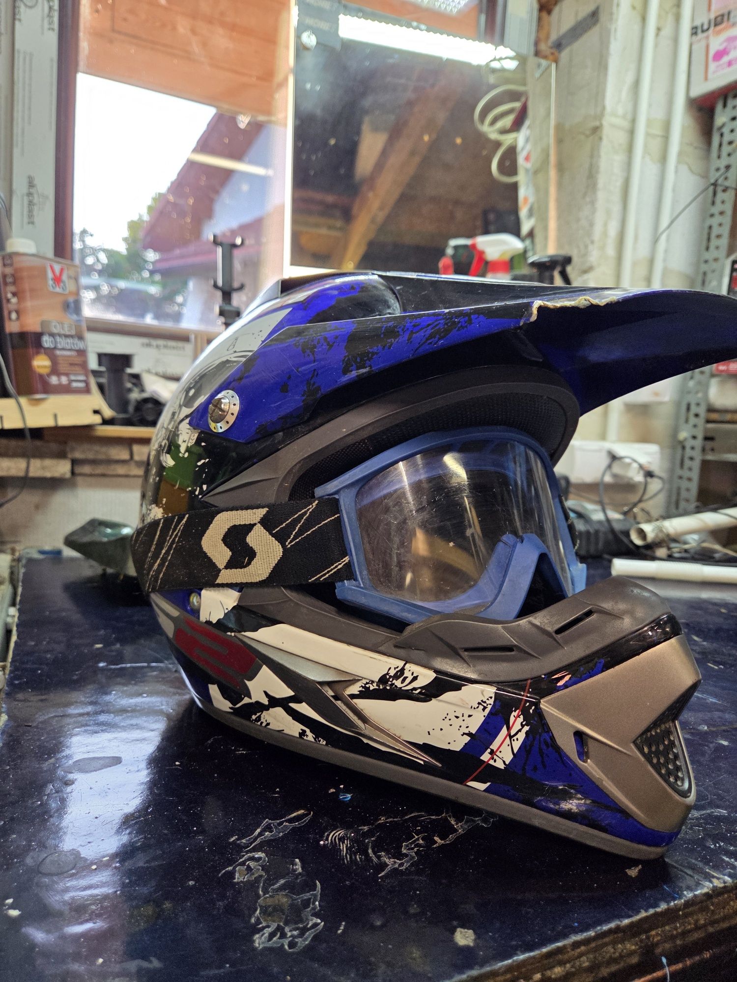 Kask LS2 MX433 QUAKE Rozmiar S enduro gogle SCOTT
