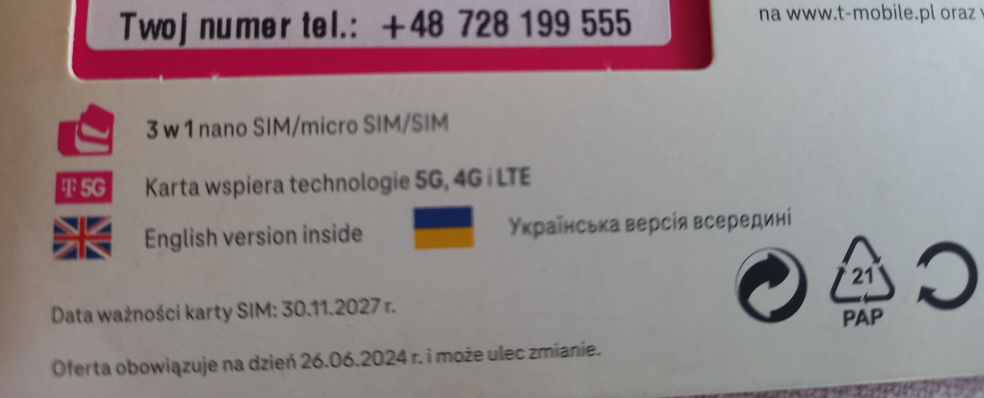 Złoty numer t mobail