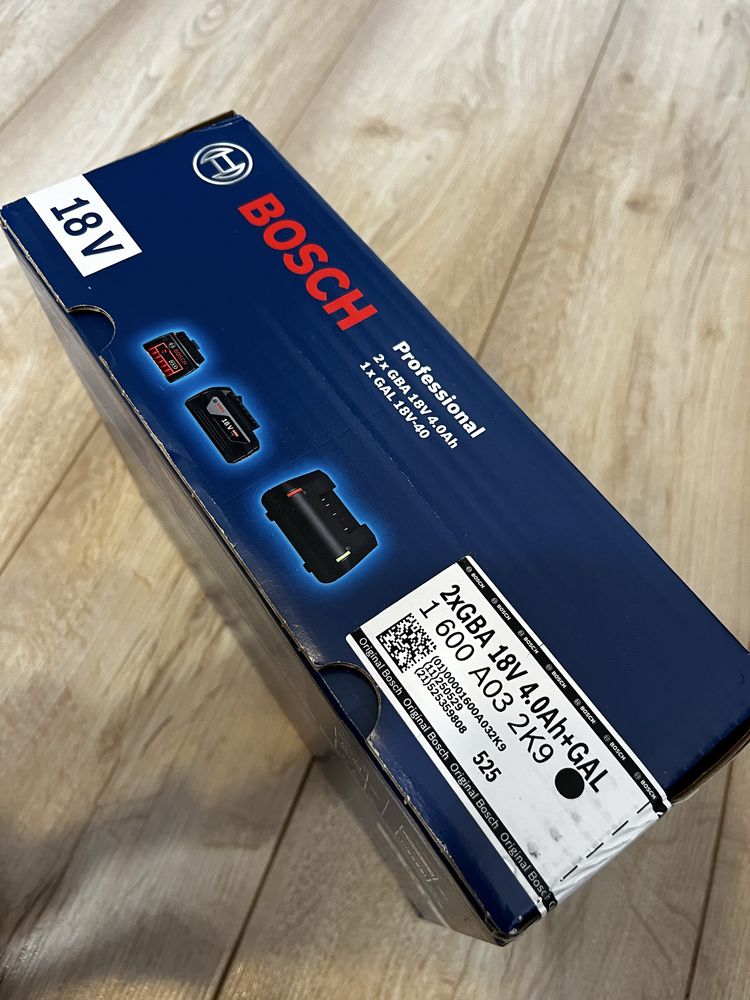 Zestaw startowy Bosch ładowarka GAL 18V-40 2 AKUMULATORY GBA 18V 4.0AH