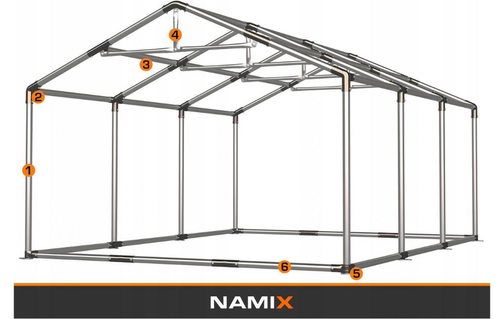Namiot GRAND 6x6 magazynowy handlowy garaż PVC 560g/m2 MOCNY