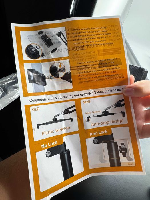 Stojak uchwyt na tablet wysoki 146cm