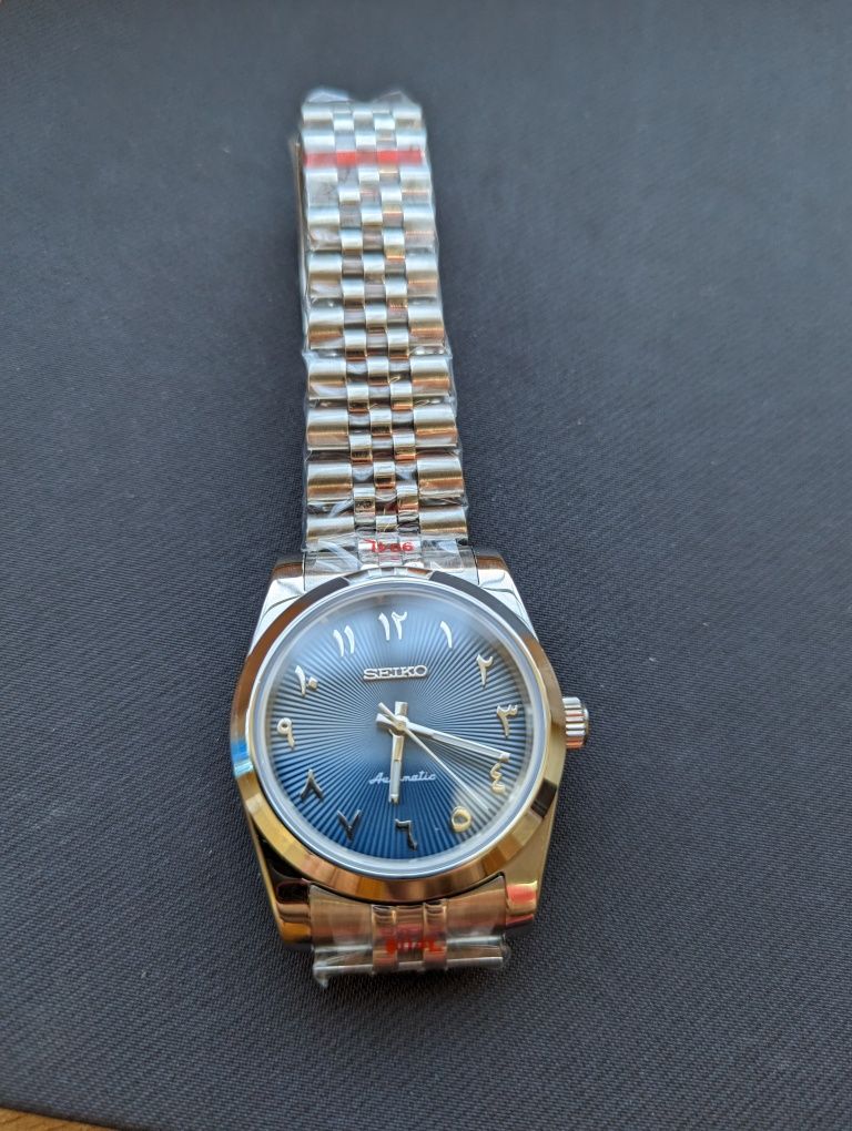 Seiko datejust arabic dial mod niebieski