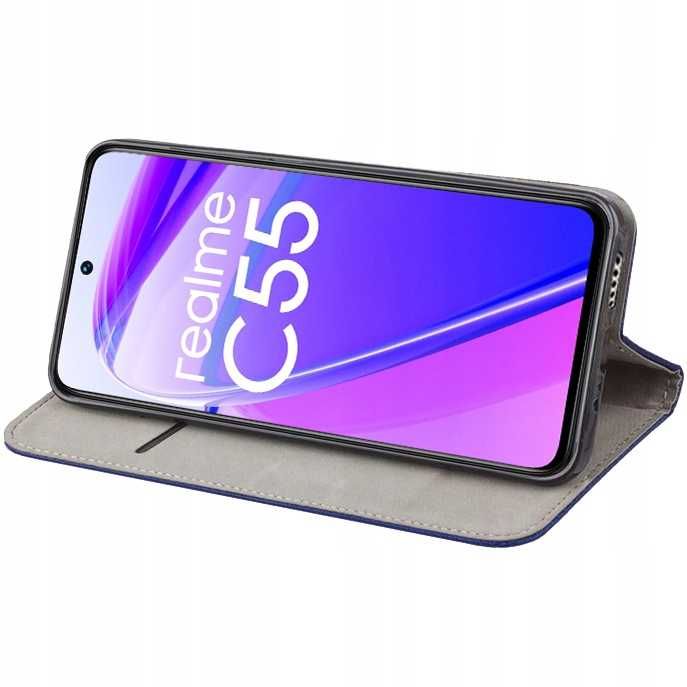 Etui Smart Magnet do Realme C55 + Szkło Hartowane