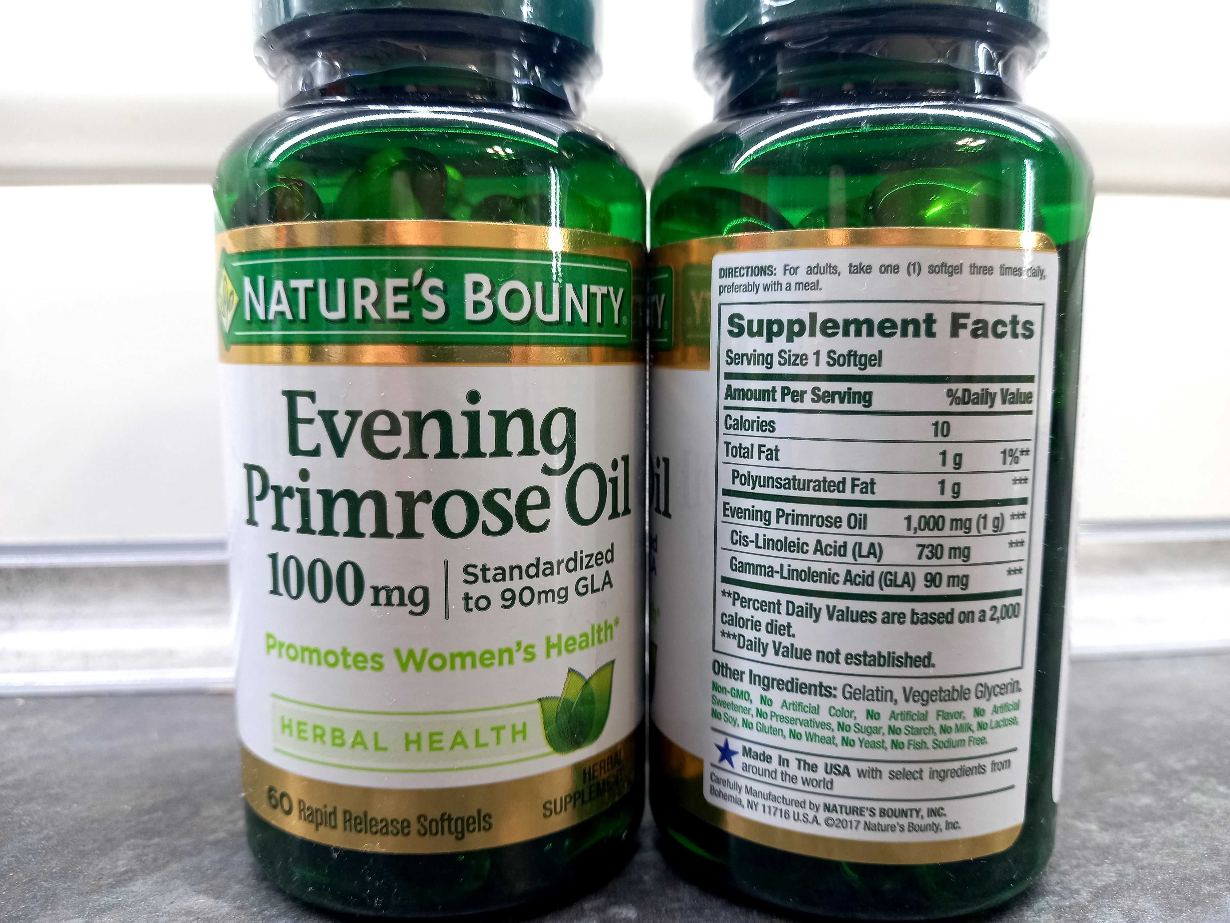 Natures Bounty, Evening Primrose Oil 1000 (60 капс.), масло примулы