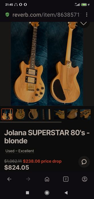 Електрогітара JOLANA SUPERSTAR Звук накрутити можна i Gibson i Fender
